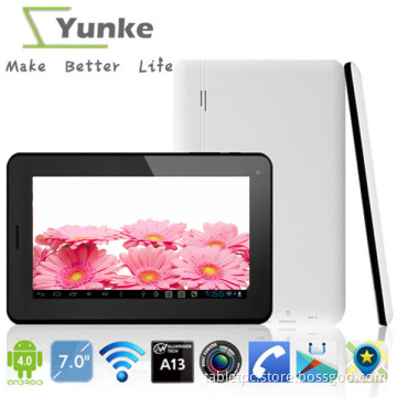 touch screen 7  TABLET phone calling tablet pc a13 allwinner dual camera with wifi and bluetooth Android 4.0